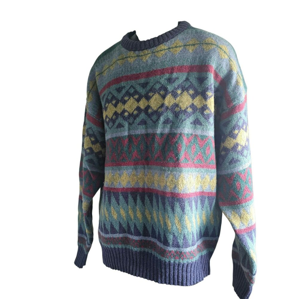 Men's 80s Vintage Club International Virgin Wool Sweater Size XL/TG